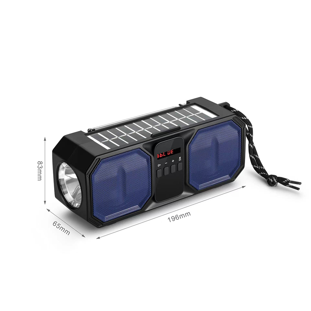 HS-2130 Bluetooth speaker subwoofer solar panel flashlight stand speaker
