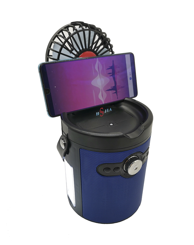 HS-2138 Portable Wireless Bluetooth Speaker Phone Holder with Mini Fan