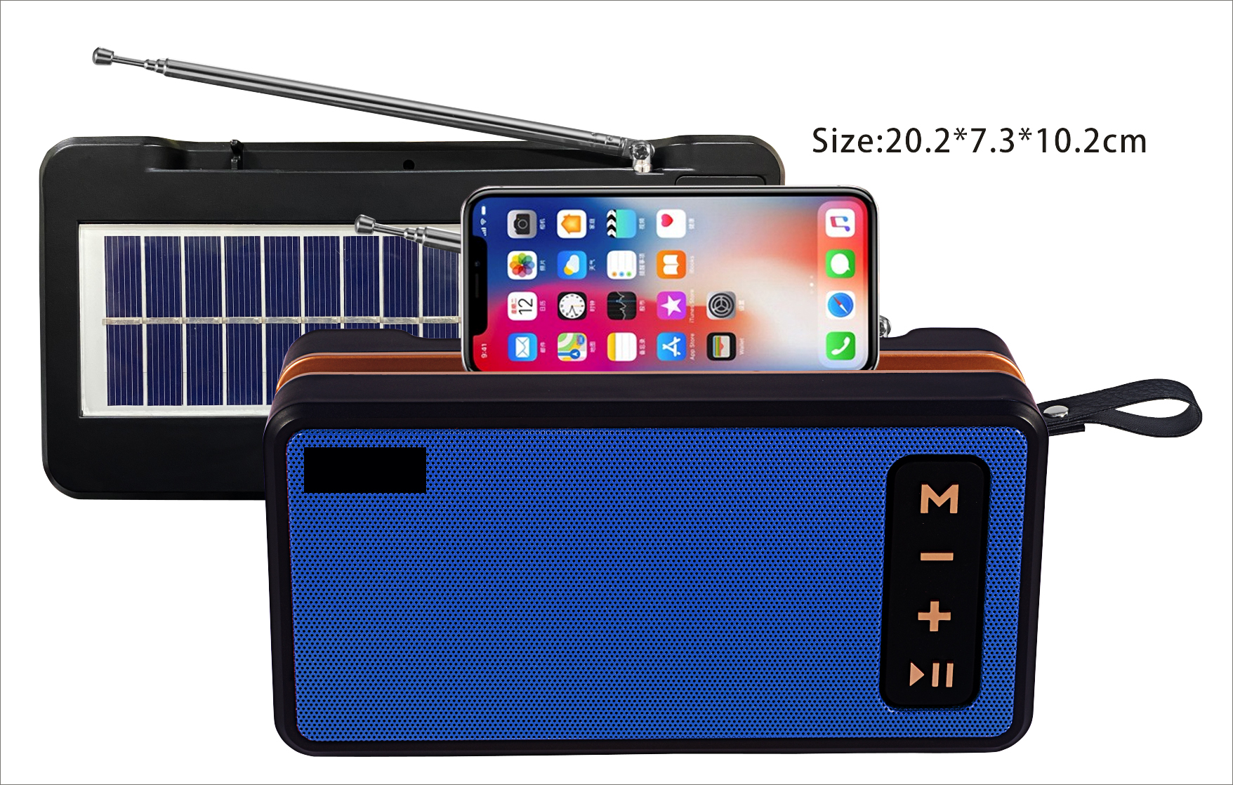 HS-2187 Speaker bluetooth solar charging button fm radio portable speaker