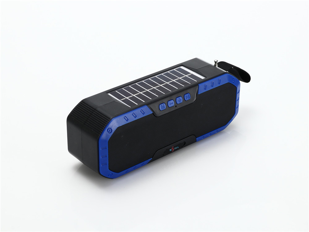 HS-2193 Bluetooth speaker supports FM radio with USB/TF card slot solar panel
