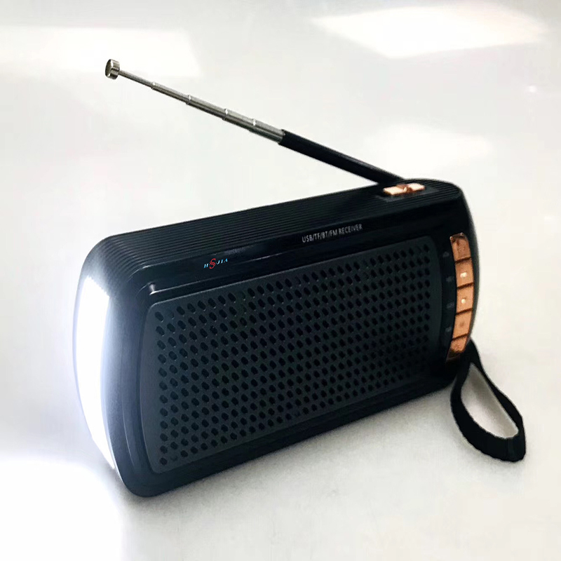 HS-2200 Wireless bluetooth speaker solar charging LED light support FM radio