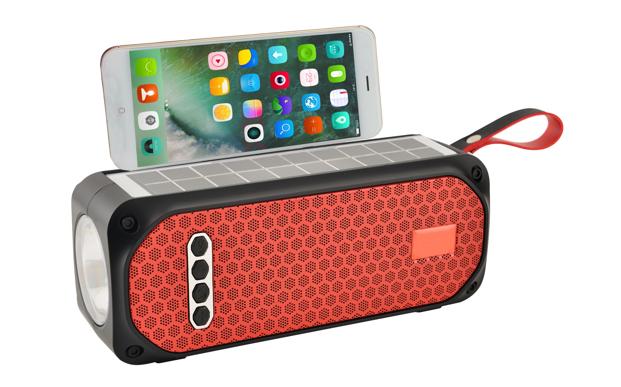 HS-2243 Portable Speaker Bluetooth Wireless Solar Panel Charging Emergency Light