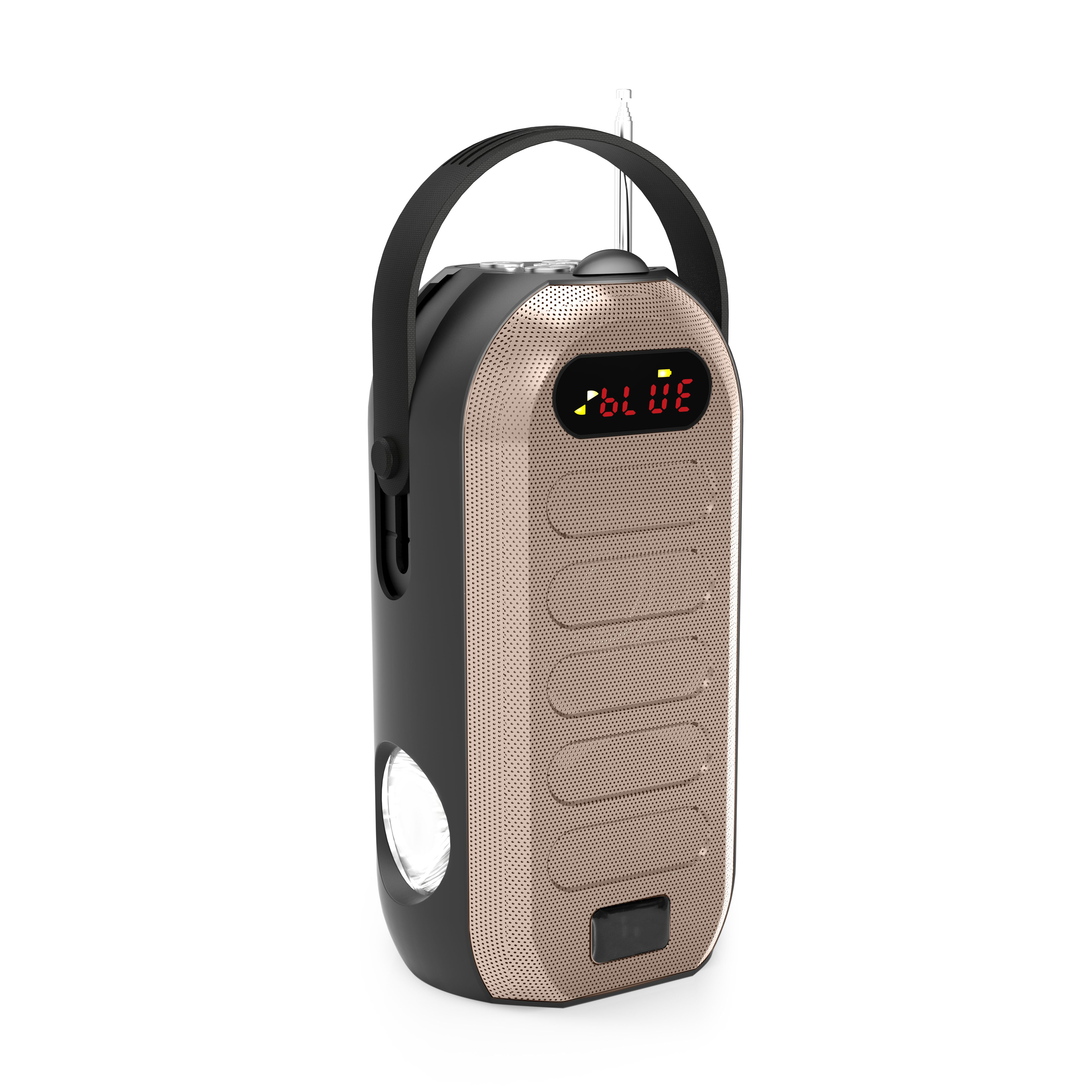HS-2261 Portable Speaker Bluetooth Solar Panel LED Display Emergency Light