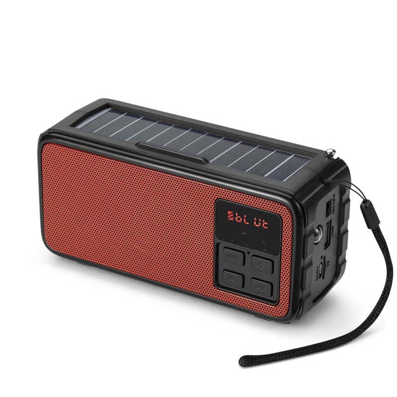 HS-2280 Wireless Speaker Solar Panel Rechargeable Torch TWS Portable Radio