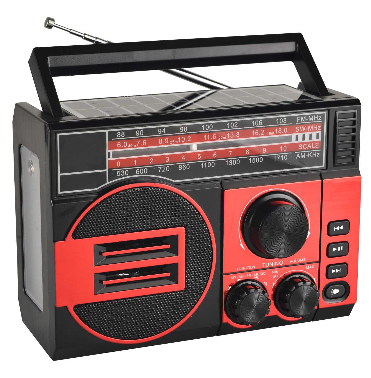 HS-2486  Retro multi-band solar radio plug-in portable Bluetooth speaker