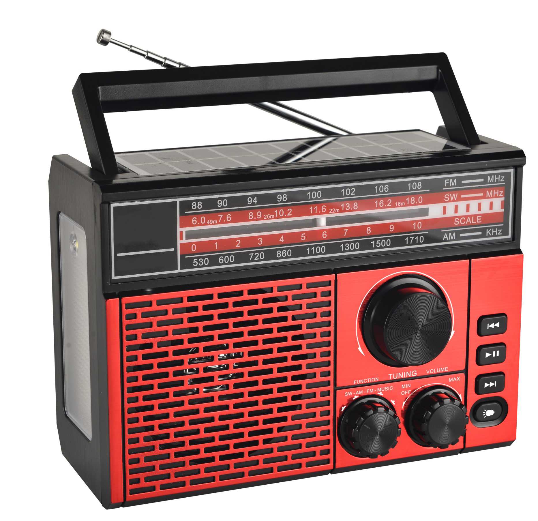 HS-2487  Retro Multi-band Solar Radio Plug-in Portable Outdoor Bluetooth Speaker