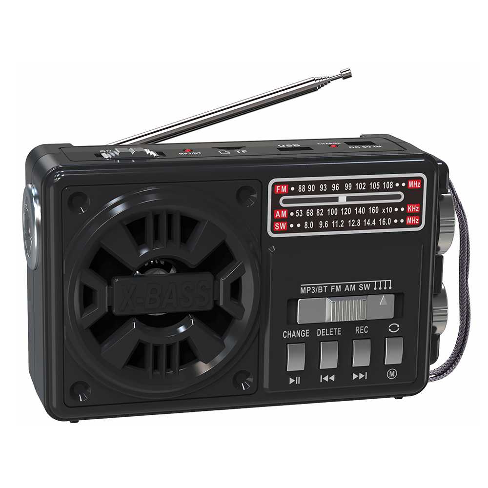 HS-2639 Portable built-in speaker Bluetooth wireless radio with emergency light