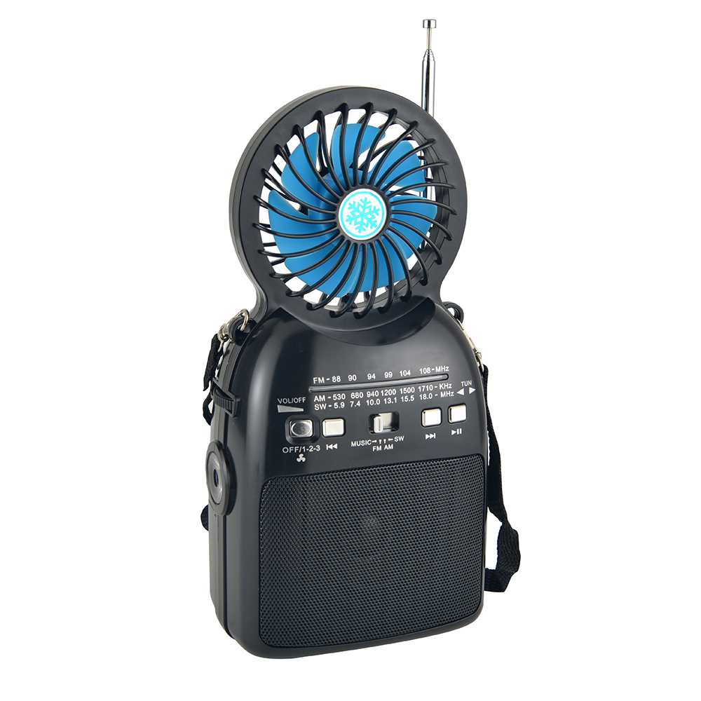 HS-2748 Bluetooth wireless radio three-band radio with fan solar panel charging