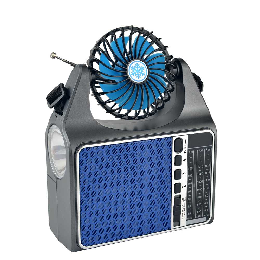 HS-2760 Bluetooth wireless radio with fan emergency light three-band radio