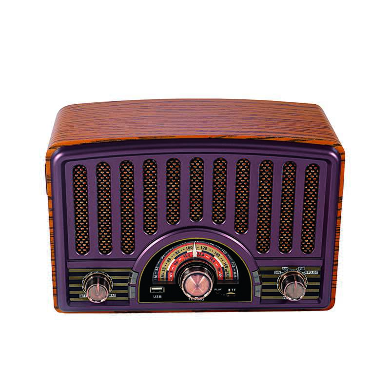 HS-2770 Wooden vintage Bluetooth radio three-band radio with emergency light