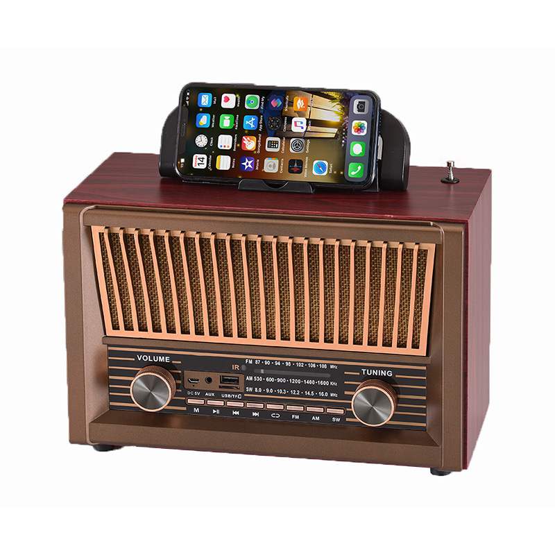 HS-2779 High-quality vintage wooden portable wireless AM/FM/SW 3-band radio