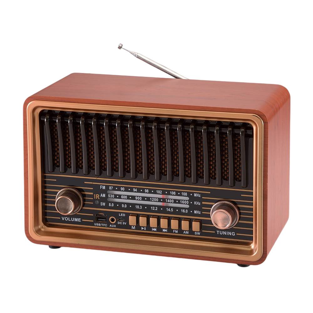 HS-2792 Vintage radio faux wood multi-band support Bluetooth connection radio