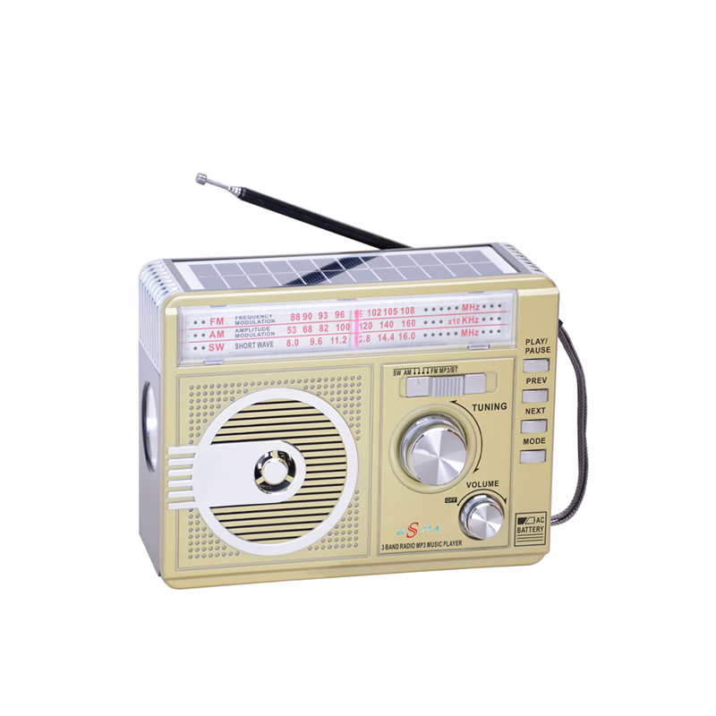 HS-2818 Portable wireless charger bluetooth multi-band with solar panel radio