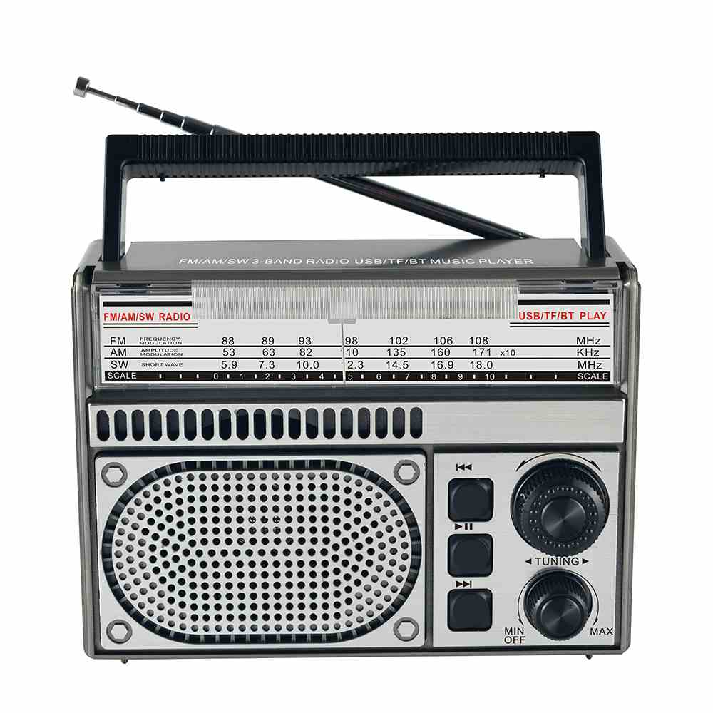 HS-2888 New arrival Portable Battery and Solar Powered Radio with 3 Multi Bands