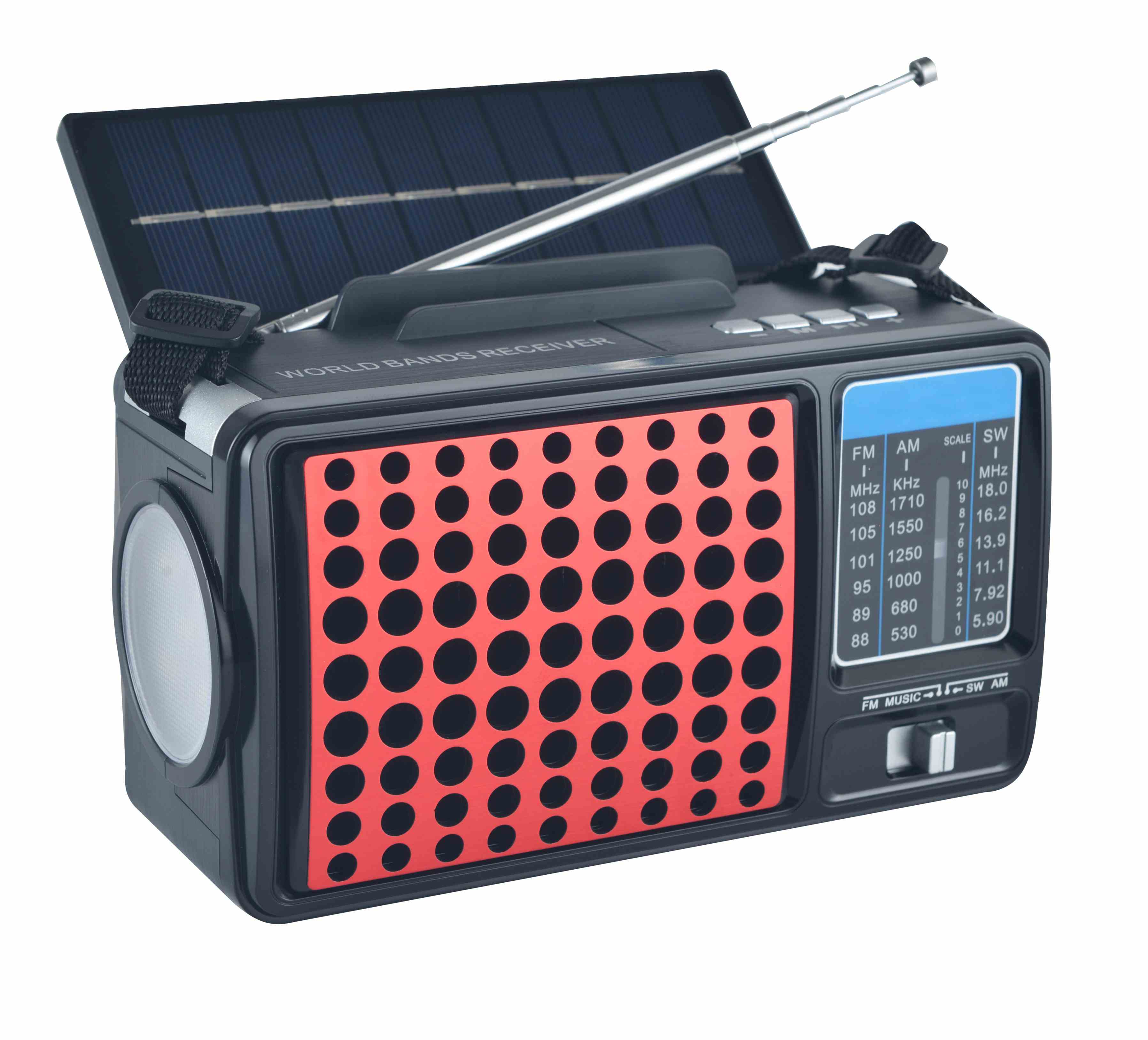 HS-2896 Top Seller portable radio mobile phone holder wireless radio with torch