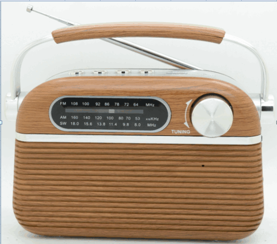 HS-2957 Retro Bamboo wooden Radio FM AM SW Portable radio with usb tf slot