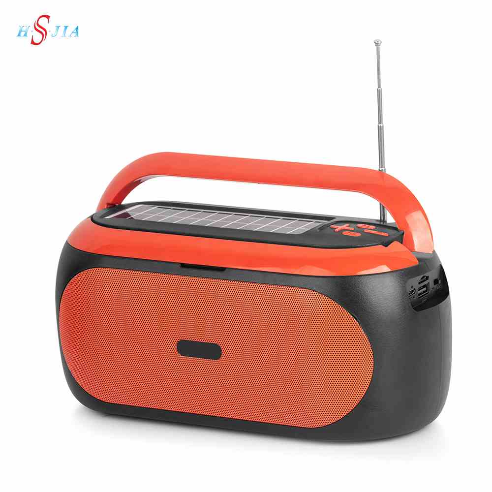 HS-3391 Latest solar wireless speaker handheld portable outdoor speaker support