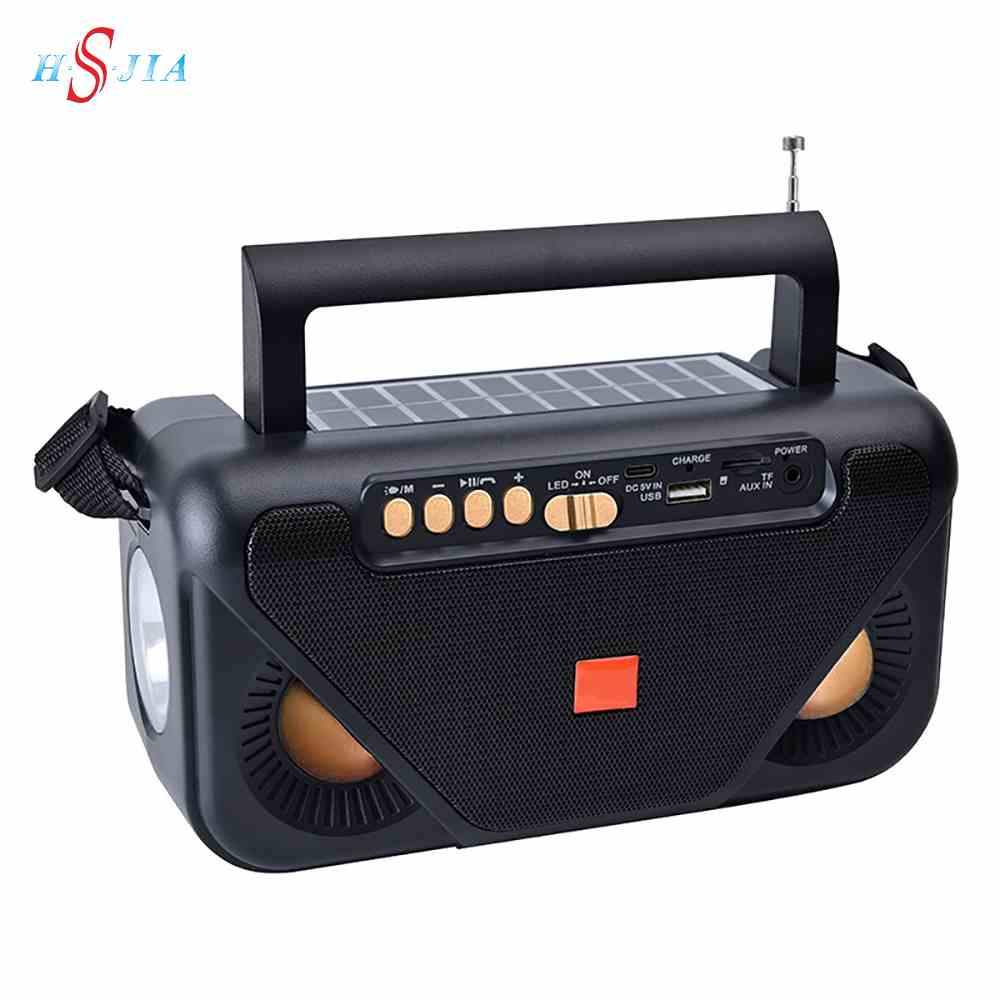 HS-3421 Latest Design wireless speaker solar panel speaker rechargeable fm radio