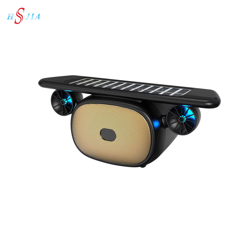 HS-3462 Design Double Solar Power Speakers Wireless Portable USB TF FM Hands
