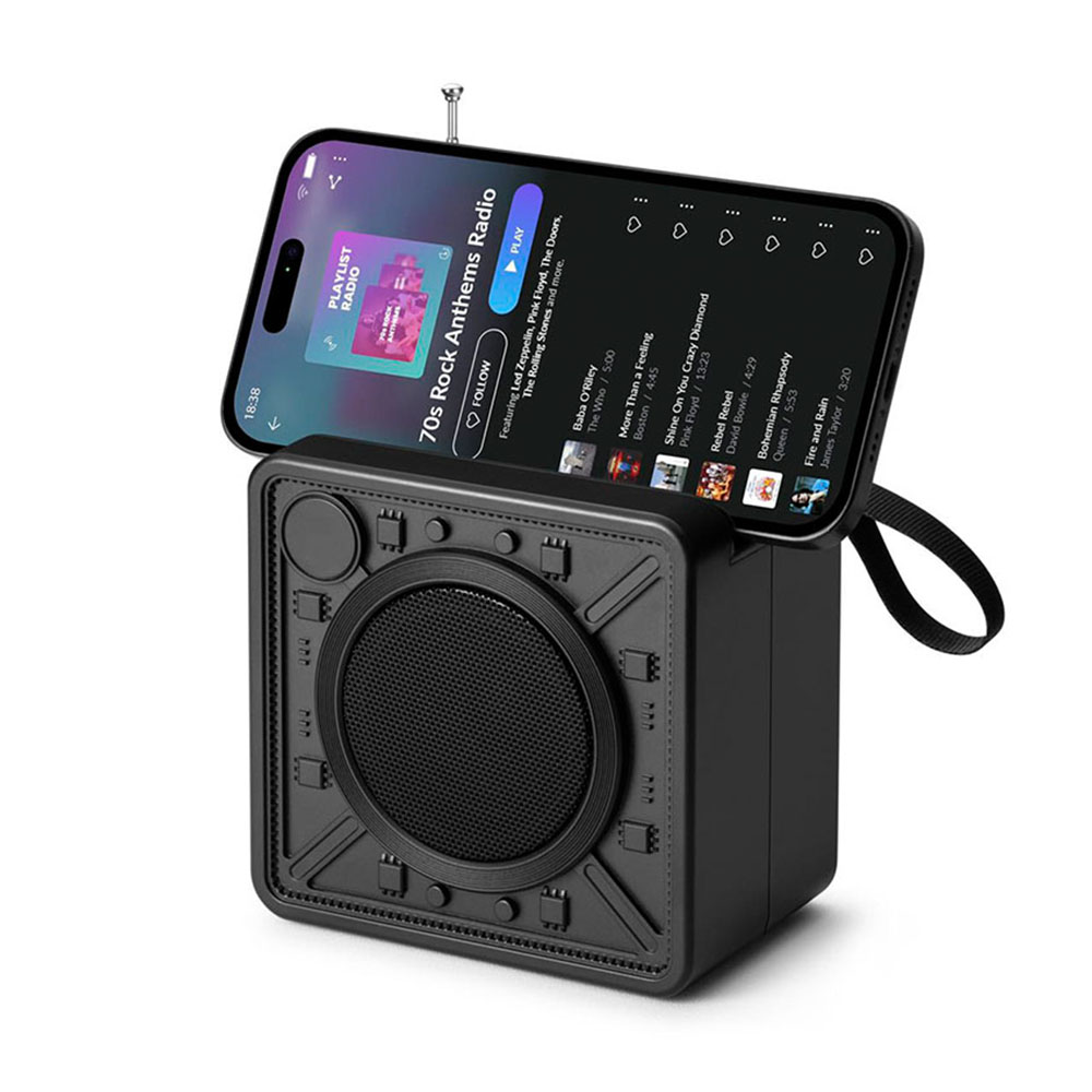 HS-3831 Square Shape solar wireless Speaker stereo music Speaker flashlight