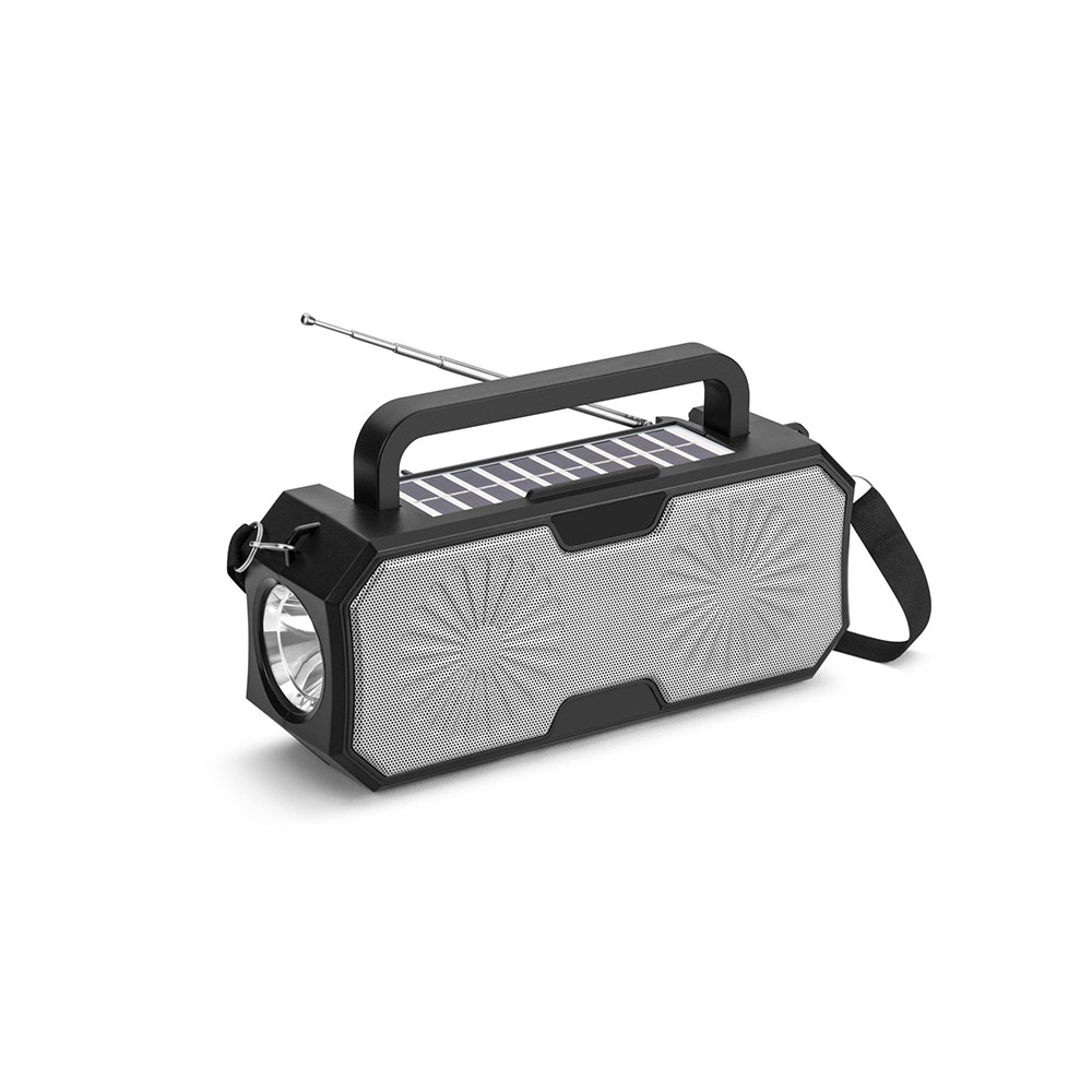 Latest Design mobile holder torch light bt Speaker solar powered outdoor speaker