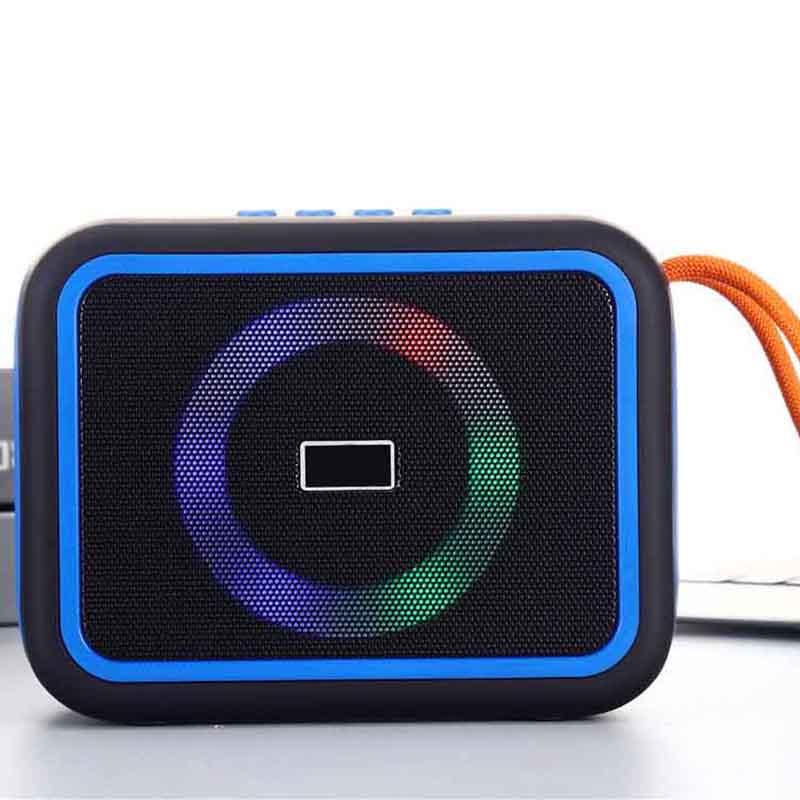 Outdoor mini square rgb light wireless Speaker stereo active Speaker fm radio