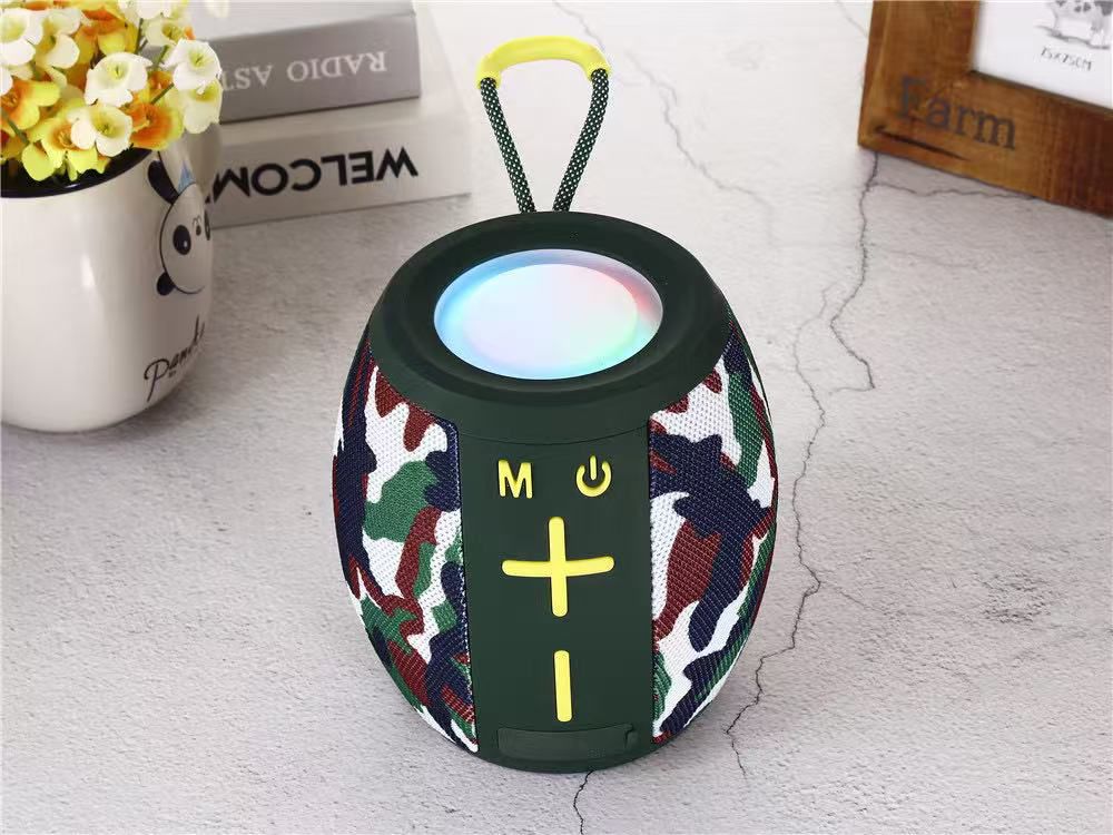 Portable Fabric Bluetooth Speaker Super Bass Disco Light Wireless Speaker